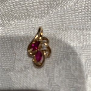 Ruby Pendant with Diamond Accent